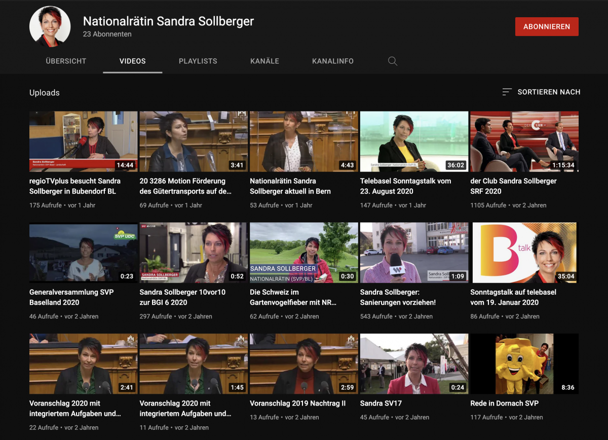 Sandra Sollberger, Auch besitze ich einen eigenen YouTube Kanal: NR Sandra Sollberger