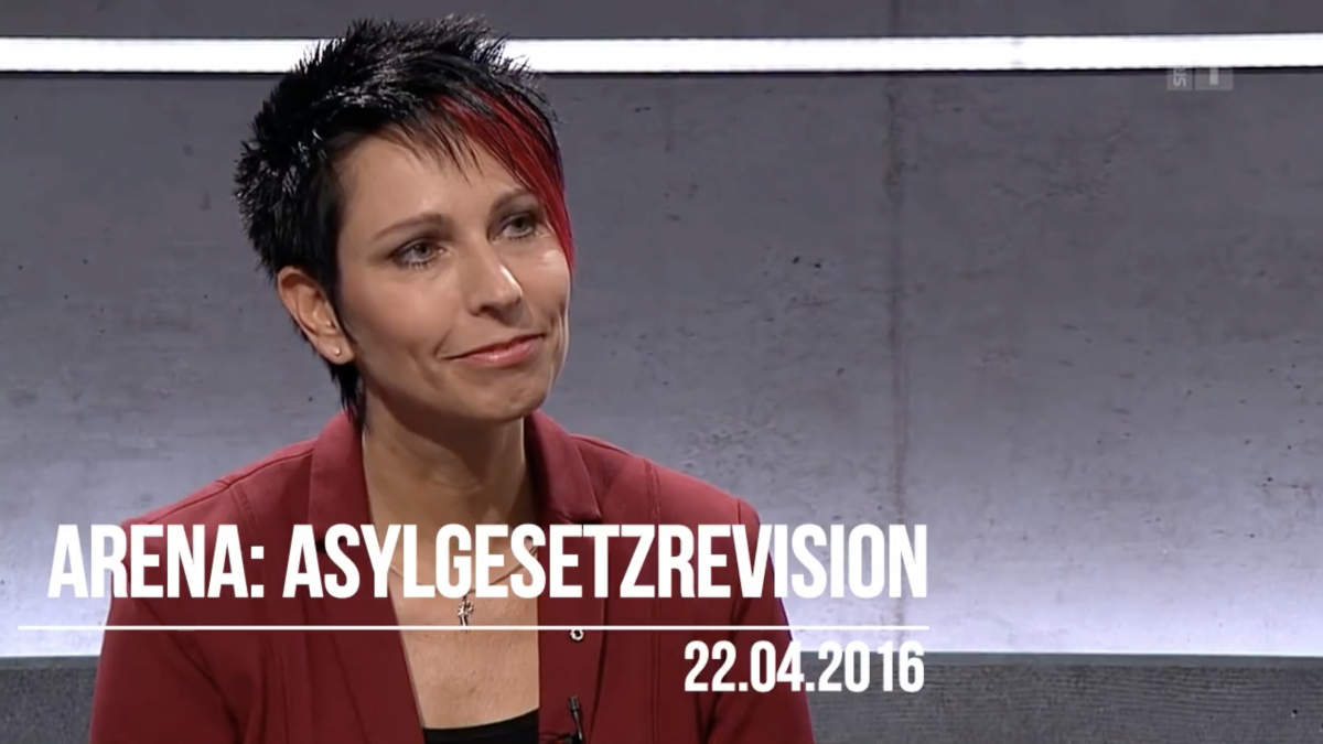 Sandra Sollberger, Mein Auftritt in der Arena zum Thema Asylgesetzrevision