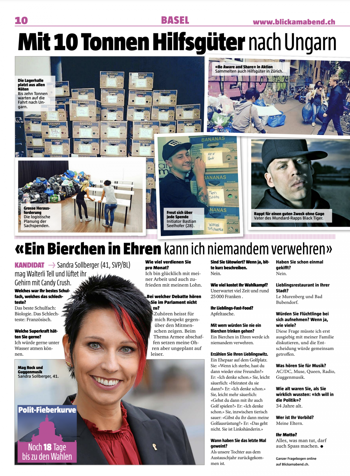 Sandra Sollberger, Blick am Abend Kandidaten-Portrait