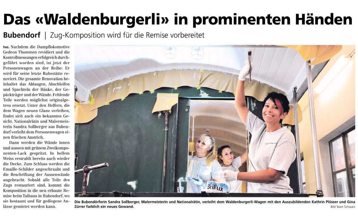 Sandra Sollberger, Volksstimme – Das «Waldenburgerli» in prominenten Händen