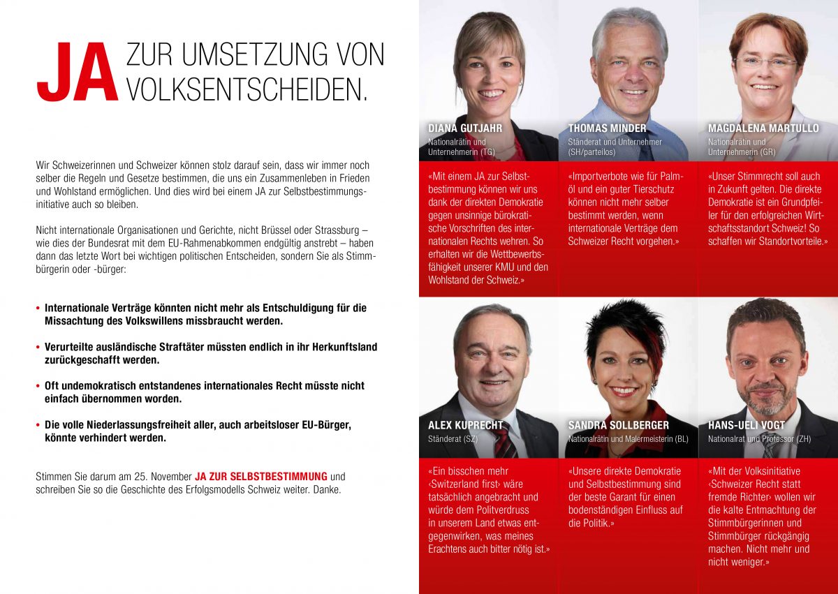 Sandra Sollberger, SVP – Ja zur Umsetzung von Volksentscheiden