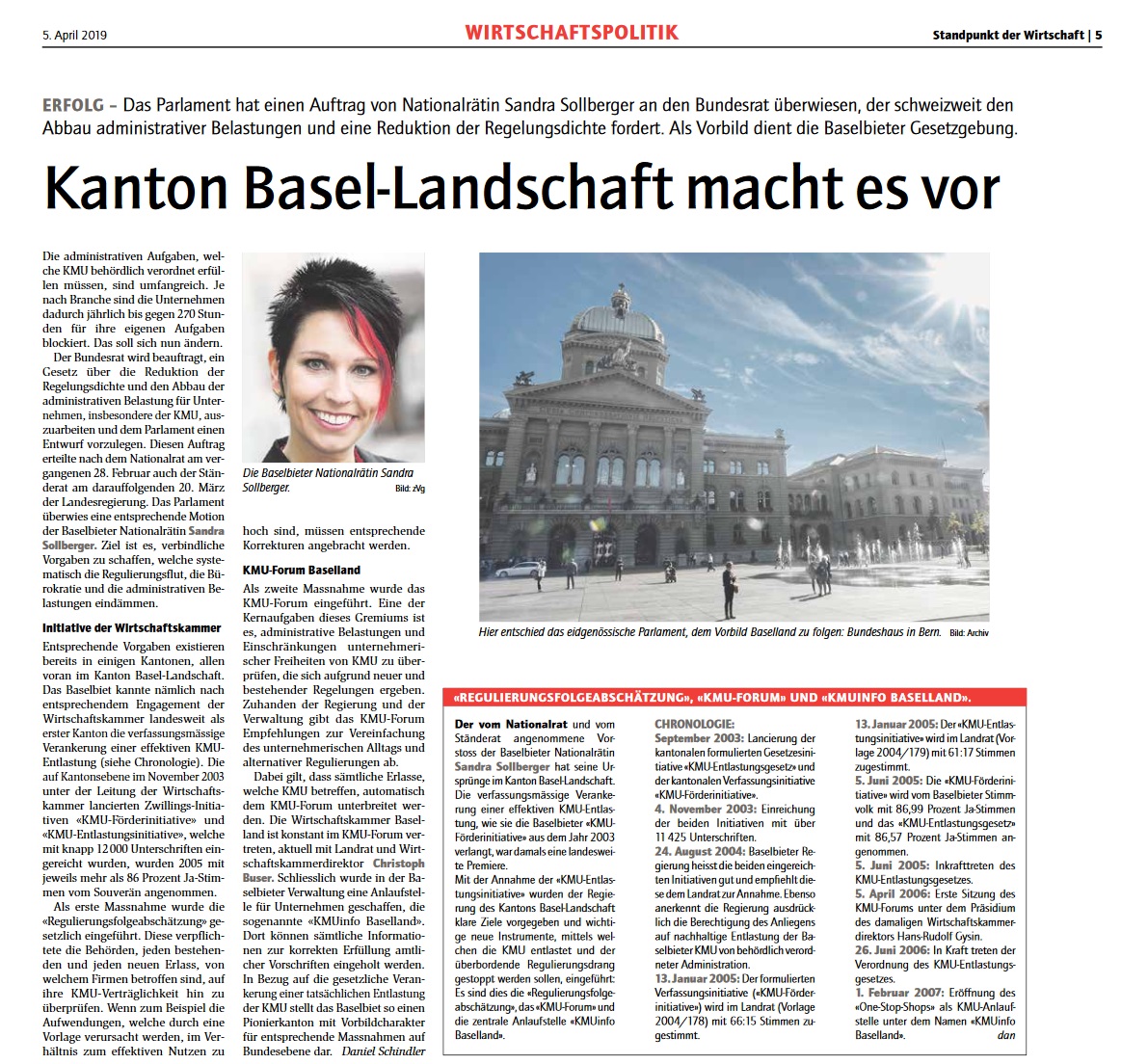 Sandra Sollberger, Gewerbezeitung CH: Der Kanton Basellandschaft macht es vor
