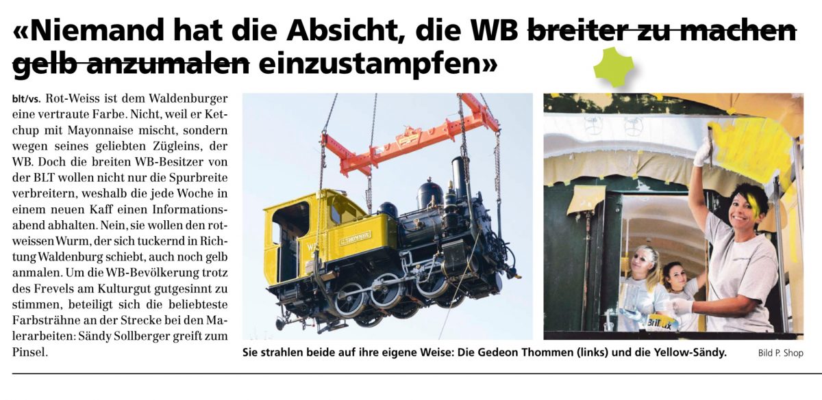 Sandra Sollberger, Volksstimme – Sandra in der Fasnachtszeitung «gurli fiengger»