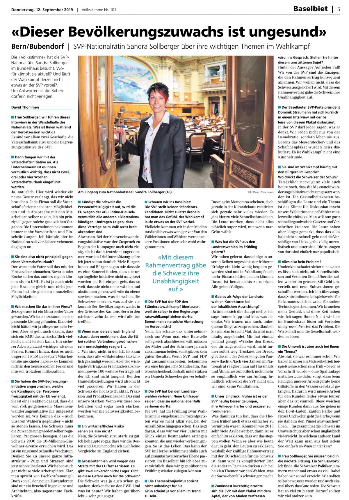 Sandra Sollberger, Volksstimme – Dieser Bevölkerungszuwachs ist ungesund