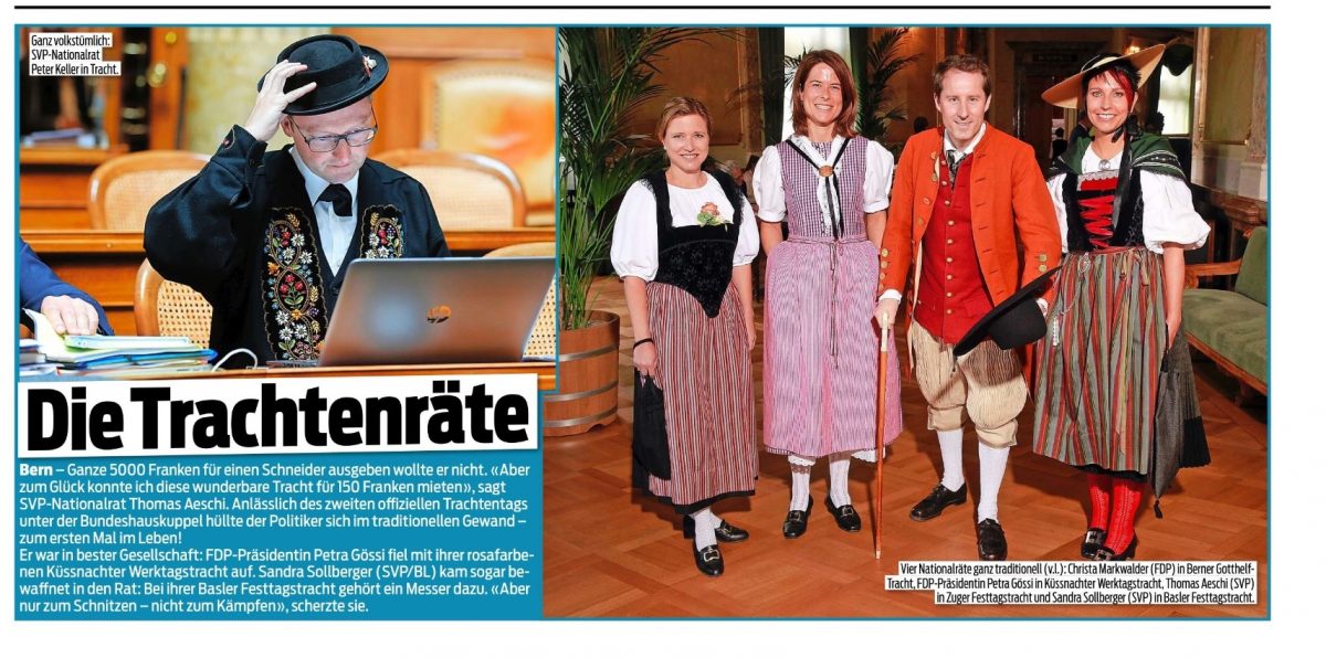 Sandra Sollberger, Blick: Trachtentag unter der Bundeskuppel